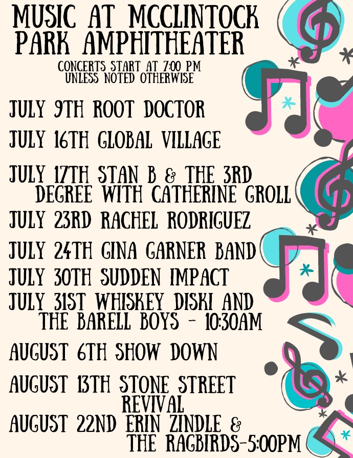 Music Line Up Amphitheater City of Laingsburg